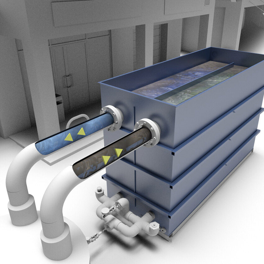 OxyShark wastewater treatment system single unit flow pattern